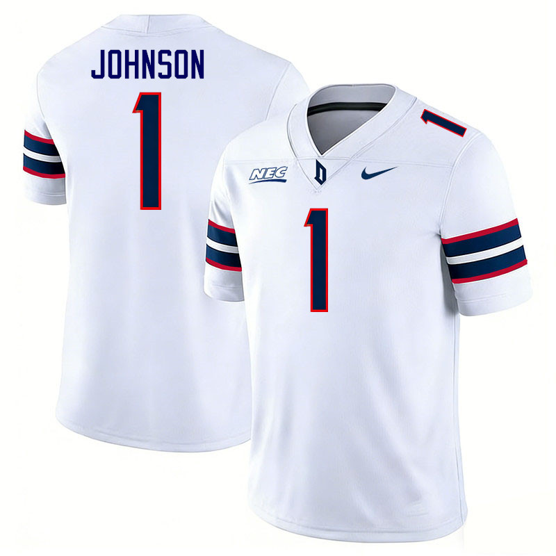 Duquesne Dukes #1 Jermaine Johnson College Football Jerseys,Uniforms Stitched-White